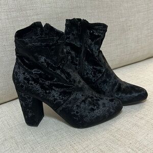 Lane Bryant Black Velvet Ankle Booties